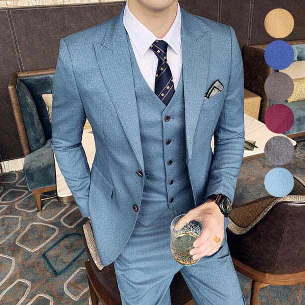 メンズスーツスリーピーススーツメンズスIリムスーツビジネススーツフォーマル3点セットジャケット+ベスト+パンツ3ピーススーツスーツセット大きいサイズパーティー結婚式スーツ披露宴二次会紳士服卒業式カジュ 14,840円