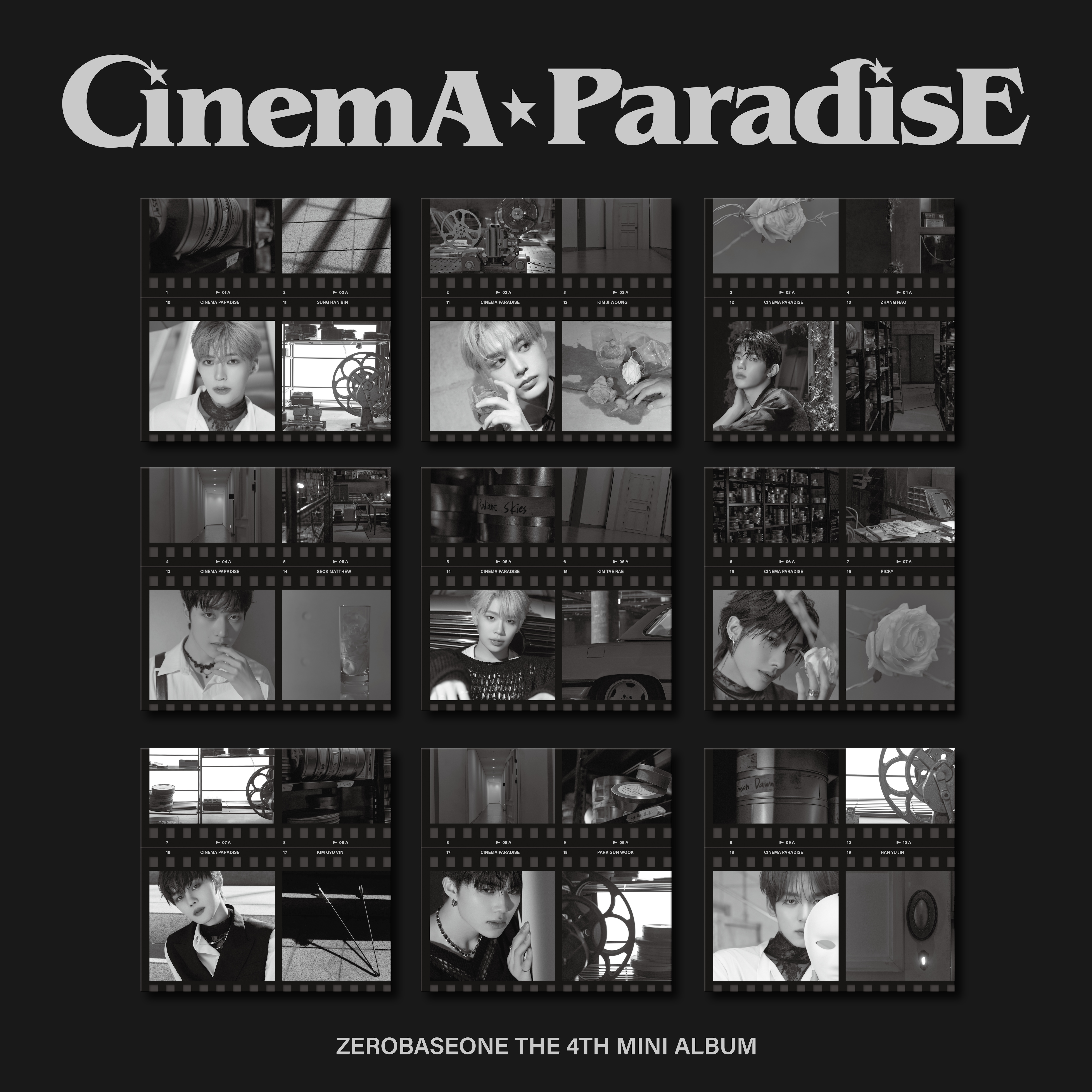 [未開封新品] ZEROBASEONE - ミニアルバム4集：CINEMA PARADISE [DIGIPACK ver.] 9種セット