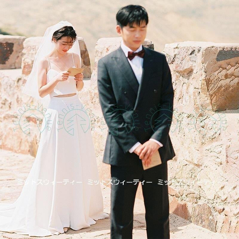 ウェディングドレス ロングドレス 結婚式 ウエディングドレス キャミソール 二次会 花嫁 前撮り エ