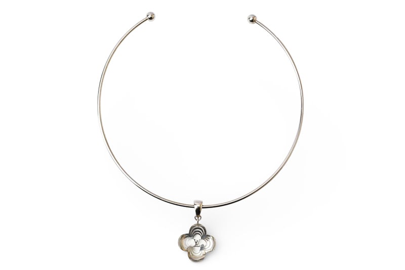 ルイヴィトン ネックレス LOUIS VUITTON コリエ・アラフォリ チョーカー/ペンダント シルバー フラワー M65667 レディース【中古】