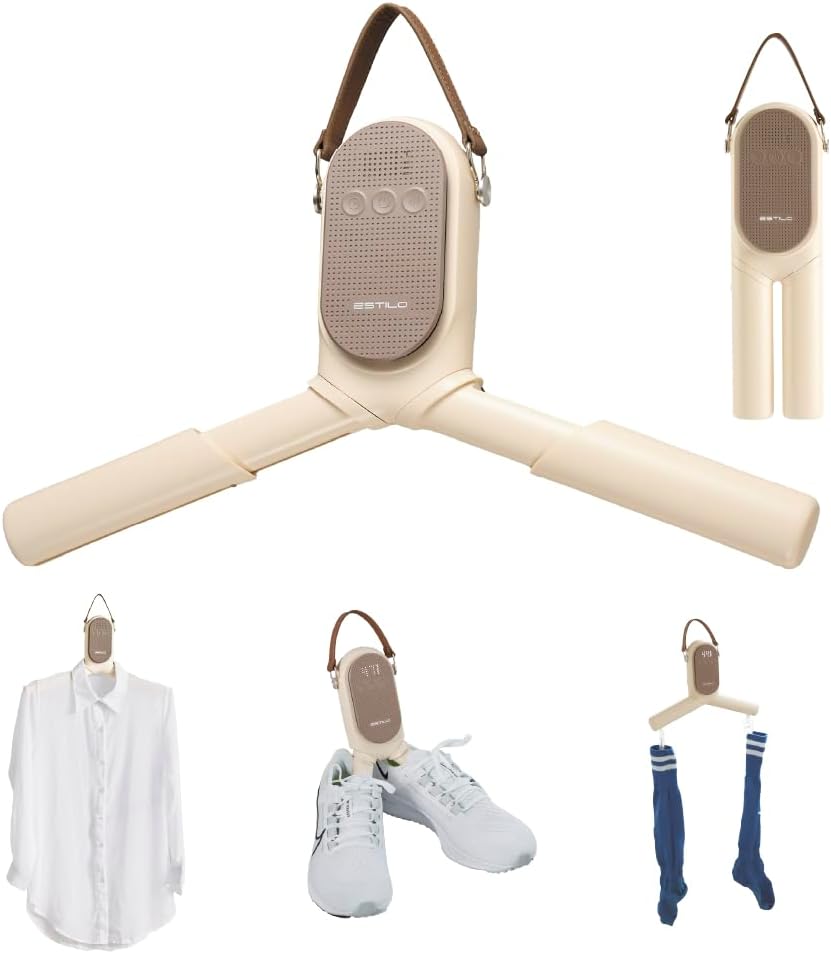 ESTILO（エスティロ）ポータブルスマートハンガー ILPD-KW03MI 3段階温風設定 タッチ式 急速乾燥 靴乾燥 脱臭 除菌 衣類ケアー 長さ調整 一人暮らし 速乾 時短 コンパクト 収納 出 9,429円