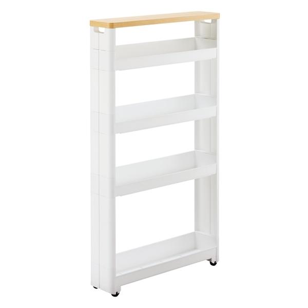 スマートワゴンフィット キッチン収納 幅12.5cm 奥行き55cm 5段 キッチン隙間収納 スリム 組立式 隙間収納 すき間 収納ストッカー 隙間 キッチン 収納 キッチンワゴン オープン