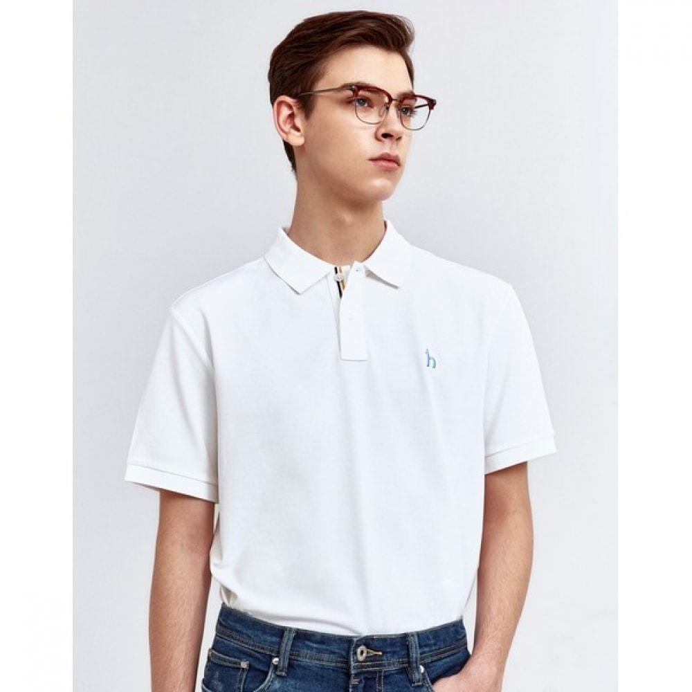 (ヘッジズ) 24SS ホワイトショートスリーブピケ T シャツ HZTS4B403WT