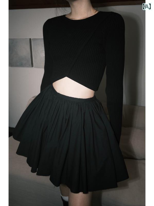レディース　スカート　ハイウエスト アベネ モン / チュチュ スカート バレエ スタイル ハイウエスト スリム 女性 aライン アンブレラ プリーツ ショート