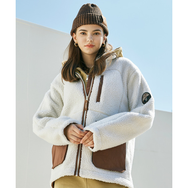 当日配送 エコ フリース ミッドネック ジップアップ 2COLOR