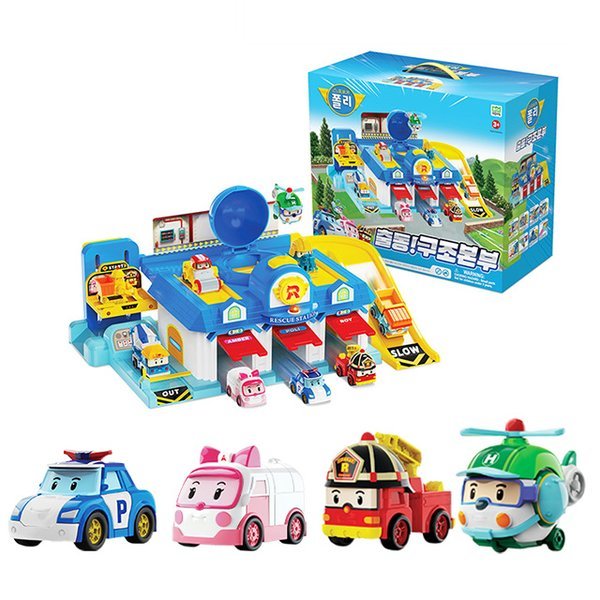 ロボカーポリー 出動 救助本部+ミニカー4種 基本セット