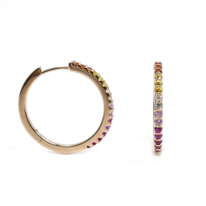 Ponte Vecchio ポンテヴェキオ K18PG ピンクゴールド ピアス ルビー0.05×2ct サファイア0.13×2ct ダイヤモンド0.02×2ct 4.3g レディース 中古 美品