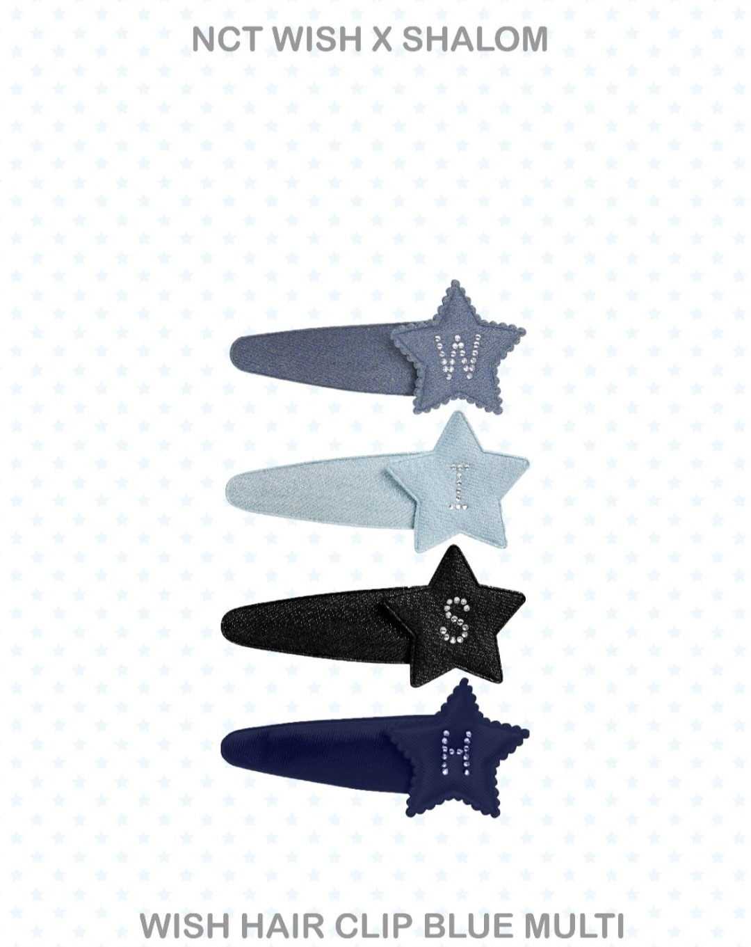 【公式】韓国限定 NCTWISH SHALOM コラボ商品 WISH HAIR CLIP BLUE MULTI