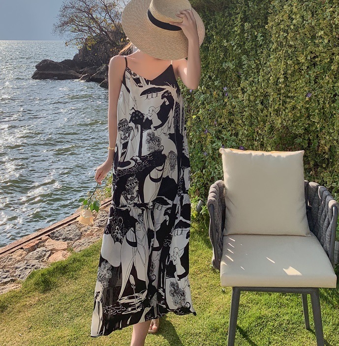 【日本未発売/送料無料】レディース ワンピース キャミソールワンピース ロング丈 アート