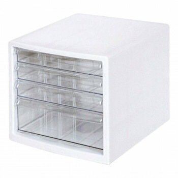 ナカバヤシ　A4レターケース　仕切　浅3深1段　シロ　A4E-S4W