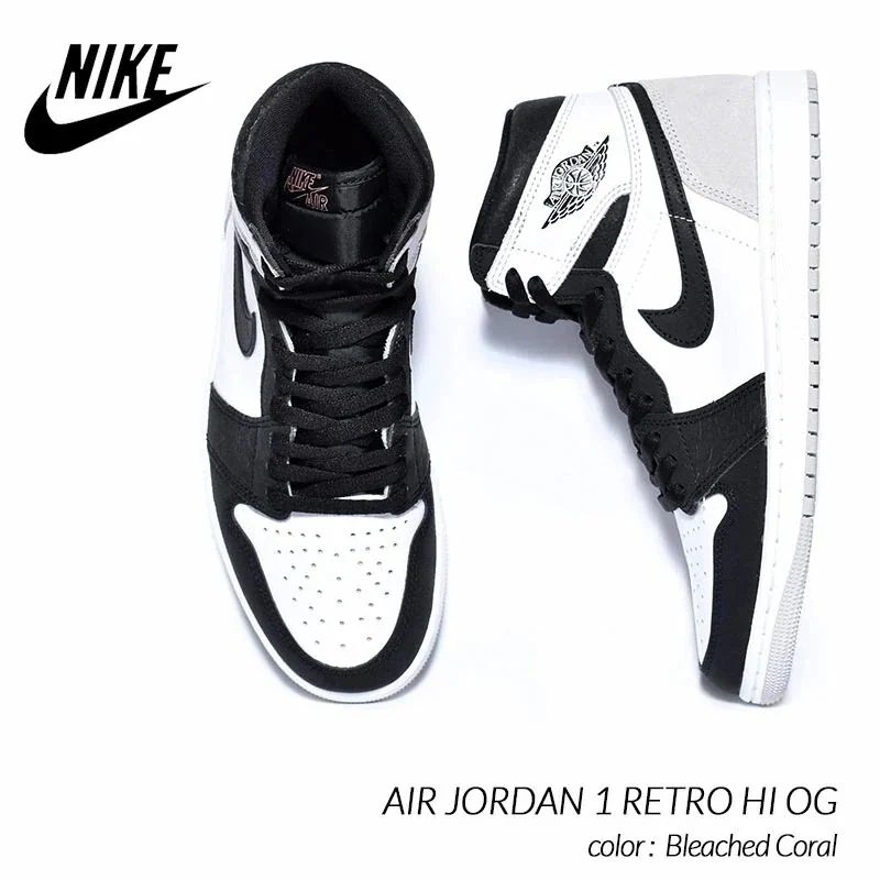NIKE AIR JORDAN 1 RETRO HIGH OG Bleached Coral ナイキ エア ジョーダン 1 レトロ ハイ スニーカー ( 白 グレー 黒 555088-108 ) 29,948円