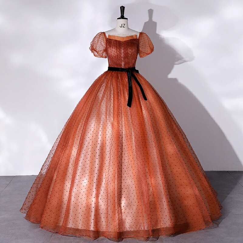 カラードレス 編み上げタイプ パーティードレス 半袖 ステージ衣装 フォーマルドレス 卒業式 成人式 前撮りドレス オフショルダー 演奏会用ドレス 結婚式 二次会 披露宴 撮影 イブニングドレス エレ