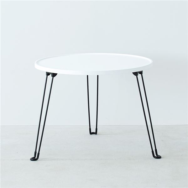 [3個セット]セカンドサイドテーブル60（ホワイト/白）[直径60cm] 机 折りたたみ 折れ脚 軽量 フラワースタンド 小さい 飾り台 玄関 コンパクト ホワイトインテリア 北欧風 NK-352