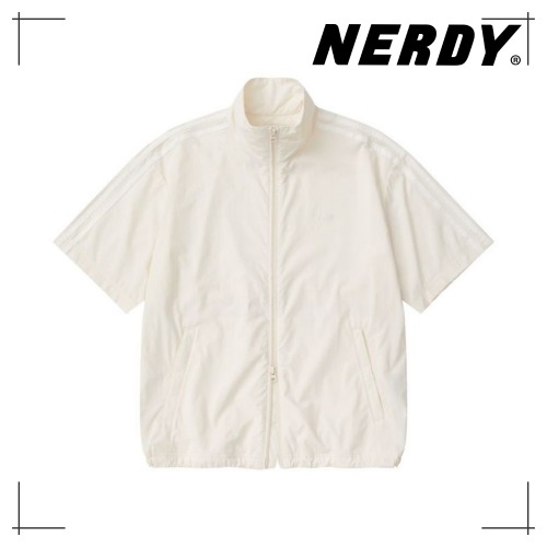 NERDY 公式正規品 NY 半袖 ウインドブレーカー(25SS) (Black/Cream/Melon) 韓国ファッション