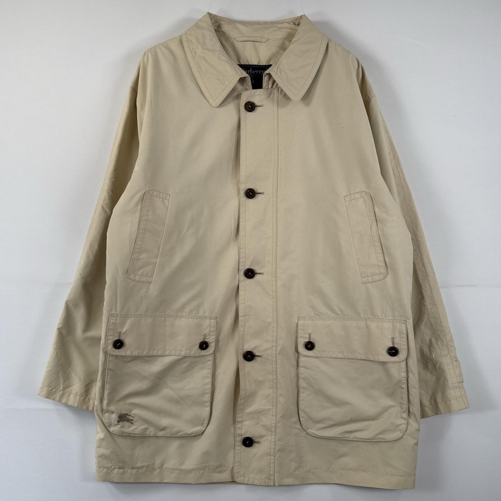 古着 80s/80年代 ヴィンテージ バーバリーズ Burberrys 長袖 ステンカラーコート ノバチェック ジップ ミドル丈 スプリングコート 52 ベージュ メンズ