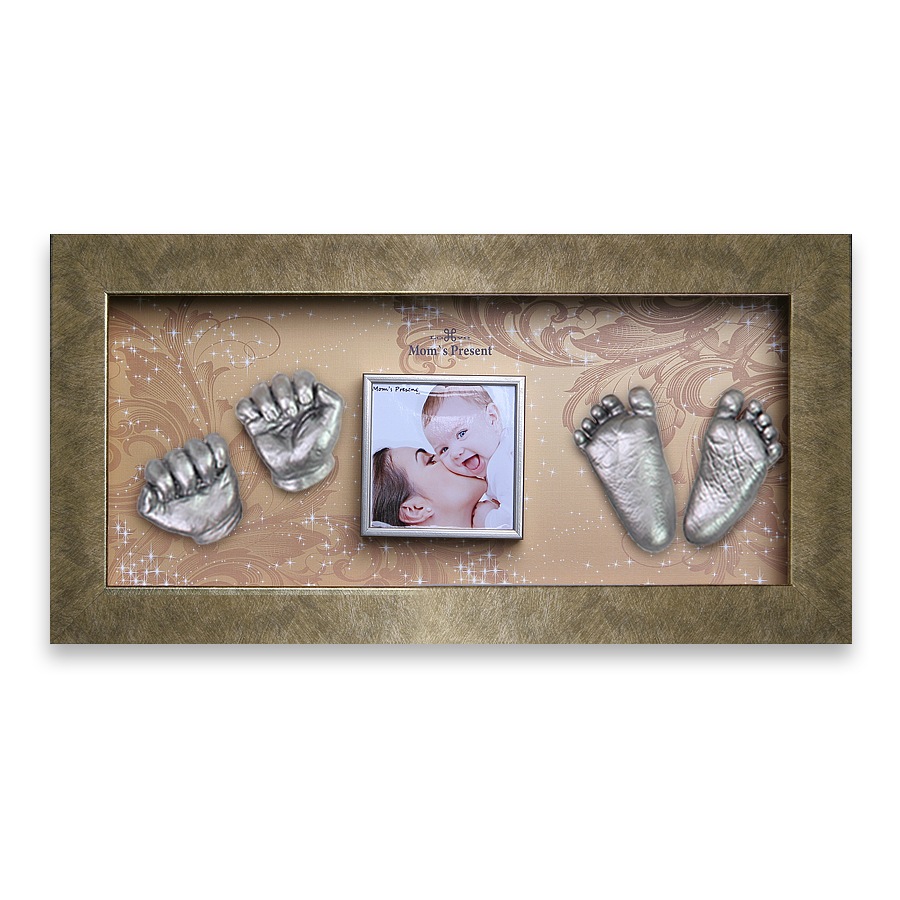 人気特価激安 送料無料立体的な手形足型　ママとパパが赤ちゃんに贈る世界で一つだけのプレゼント　出産祝いに最適　赤ちゃん 3D 立体 手足型メモリアル DIY(手形足型:Silver)G2 その他