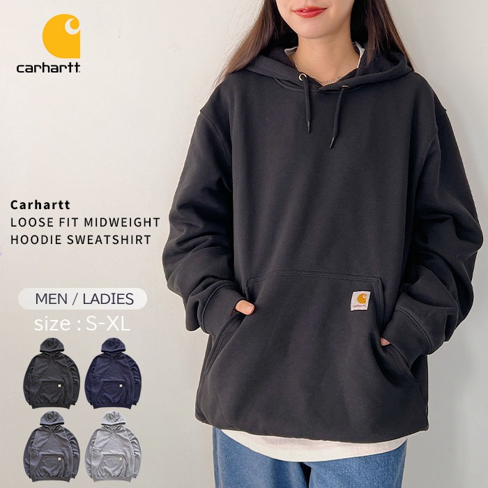 【国内発送】Carhartt / Loose Fit Midweight Hoodie Sweatshirt K121 長袖 パーカー ロゴ メンズ レディース 裏起毛 春 秋 冬【送料無料】