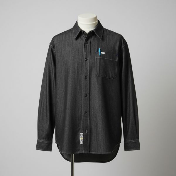 Stitch Point Denim Shirt Black