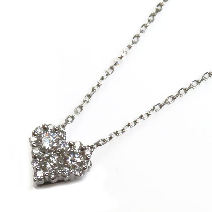 Vendome Aoyama ヴァンドーム青山 Pt950/850 ハート ダイヤ ネックレス ダイヤモンド0.30ct 2.5g 41cm レディース 中古 美品