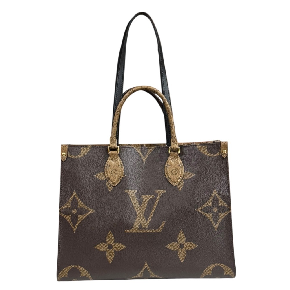 ルイヴィトン オンザゴーMM モノグラムジャイアント ショルダーバッグ モノグラムキャンバス M45321 ブラウン LOUIS VUITTON 中古 美品