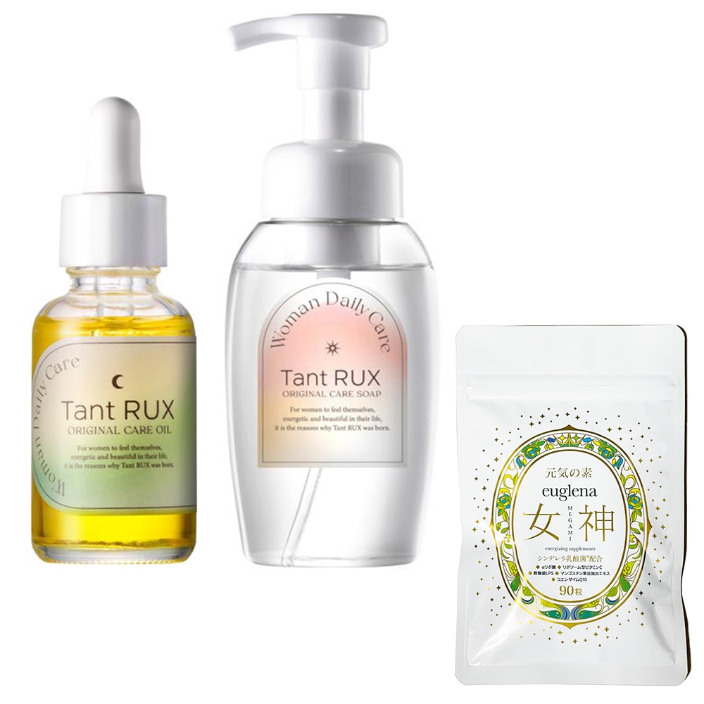 オイル＆ソープ 2個セット＋ユーグレナ女神　tantrux正規品　（オイル30ｍｌ＋ソープ200ml）弱酸性　デリケートオイル　デリケートソープ　デリケートゾーン　ケア　保湿