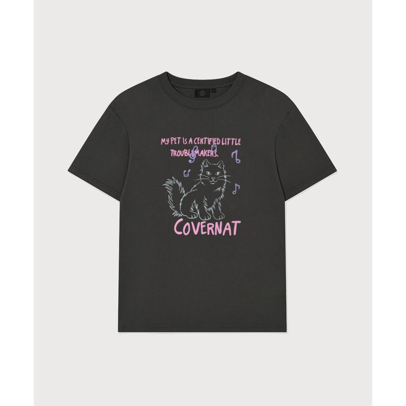 ウーマン オーバーフィット キャット グラフィック Tシャツ チャコール CO2602ST77 CH