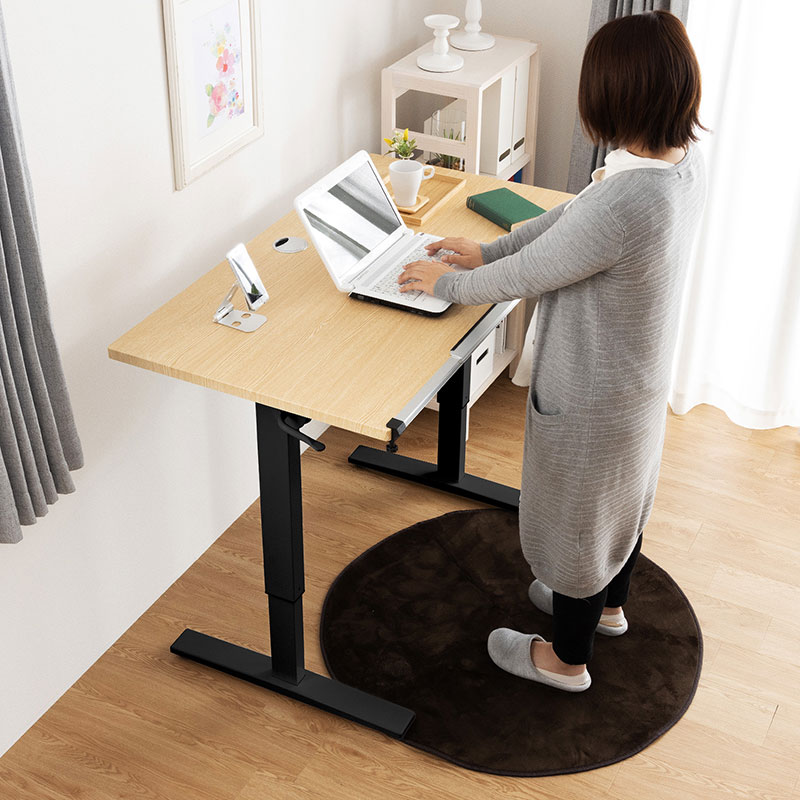 昇降式デスク デスク オフィス スタンディングデスク 高さ調節 PCデスク オフィスデスク ミーティングテーブル 在宅 リモートワーク ガス圧 幅120 可動式