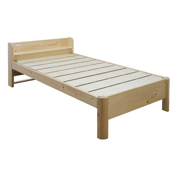 サンハーベスト ZLF-301D NA 頑丈すのこベッド棚付きタイプ ダブルサイズ ナチュラル メーカー直送