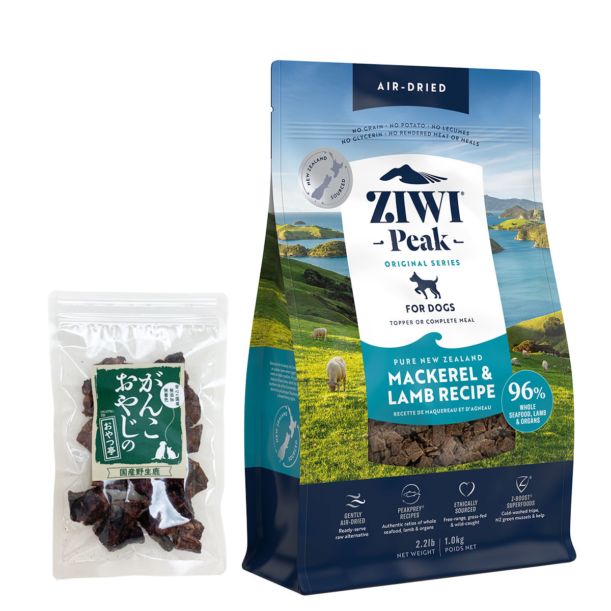 エアドライ ドッグフード マッカロー＆ラム 1kg 【国産鹿ラング15g】