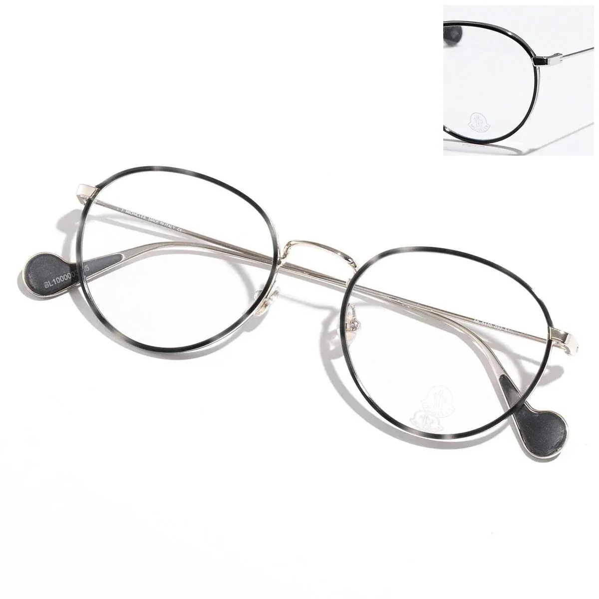 MONCLER モンクレール メガネ ML5110 メンズ ボストン型 めがね 眼鏡 ロゴ アイウェア メタルフレーム 伊達メガネ カラー2色 【mega】