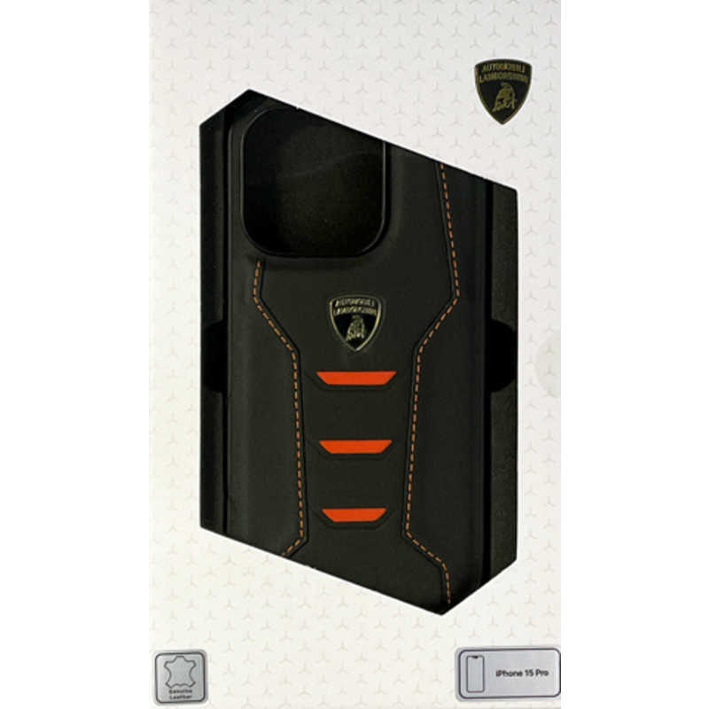 エアージェイ　ランボルギーニ iPhone15 Pro用 本革 背面ケース　LBTPUPCIP15PHUD16OE