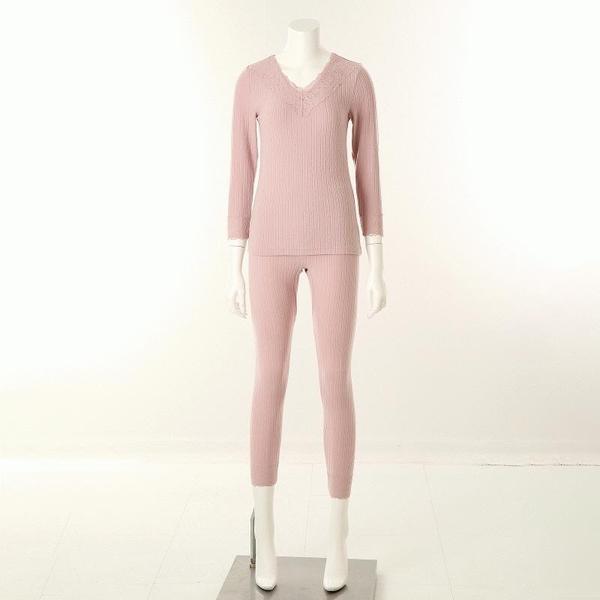 シルクアクリル素材 女性用 上下セット VLG5066CLSG