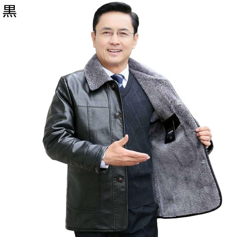ライダースジャケット 裏起毛 ビジネス レザージャケット メンズ フェイクレザー 合皮ジャンパー 裏起毛 ボタン お父さん シニア カジュアルアウター 防水 作業着 防寒服 男性 バイク コート 春着