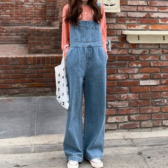2color レディース ボトムス サロペット デニム デニムサロペット オーバーオール