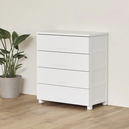 【期間限定大特価】天馬 Fits フィッツチェスト フルフラット 7504 幅75cm 4段 ロック付き スムーズな引出し 収納 タンス 完成品 ホワイト