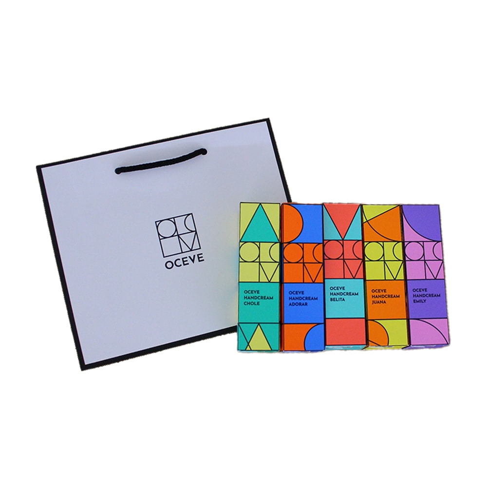 オセブハンドクリーム5種プレゼントセットショッピングバッグプレゼントハンドトリートメント保湿シルク膜ウォータードロップ