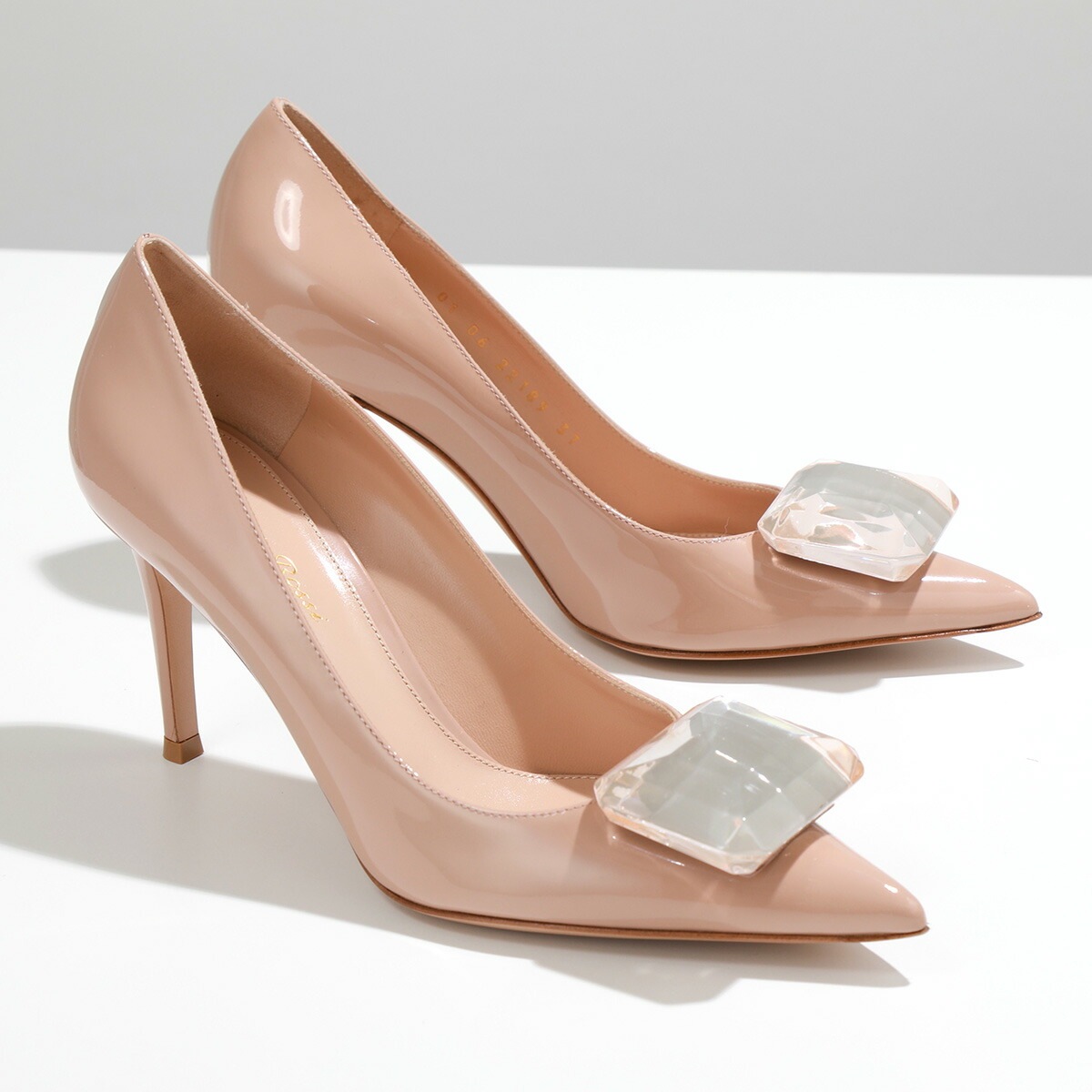 Gianvito Rossi ジャンヴィトロッシ パンプス JAIPUR PUMP 85 G22189.85RIC.VER レディース 8.5cmヒール レザー ジェムストーン 靴 PEACH
