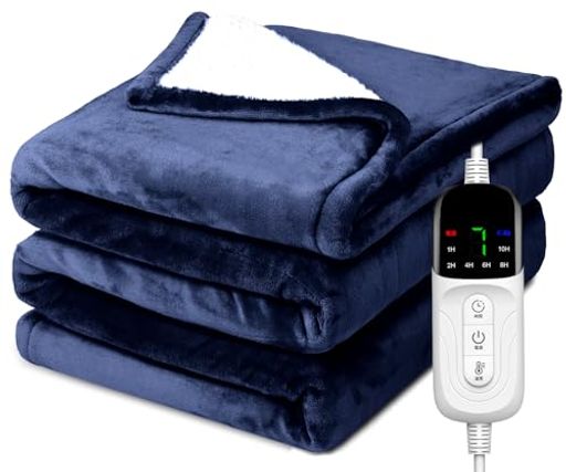 電気毛布 掛け敷き兼用 160×130CM【大きいサイズ&フランネル+起毛】電気ブランケット 電気ひざ掛け 3分速暖 恒温加熱 ダニ退治 7段階温度調整 6段階切タイマー ふわふわ 暖房器具 省エネ