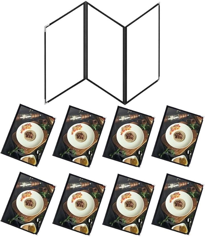 メニューブック A4 メニュー入れ おしゃれ 三つ折り 8冊セット