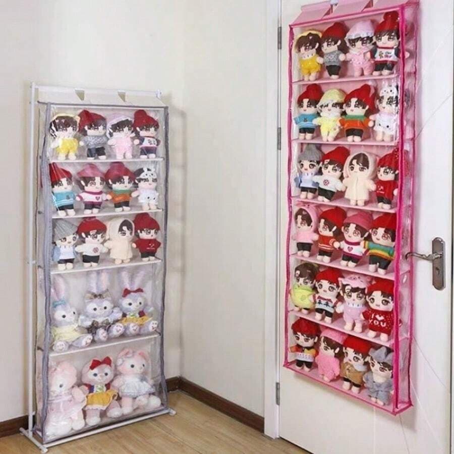 ウォールポケット ぬいぐるみ 収納ケース スタンド付き ディスプレイ コレクションケース 収納ボックス コレクション ぬいぐるみ 小物 ドア掛け 収納式ポケット 壁掛け収納ポケット おもちゃ 吊り下げ