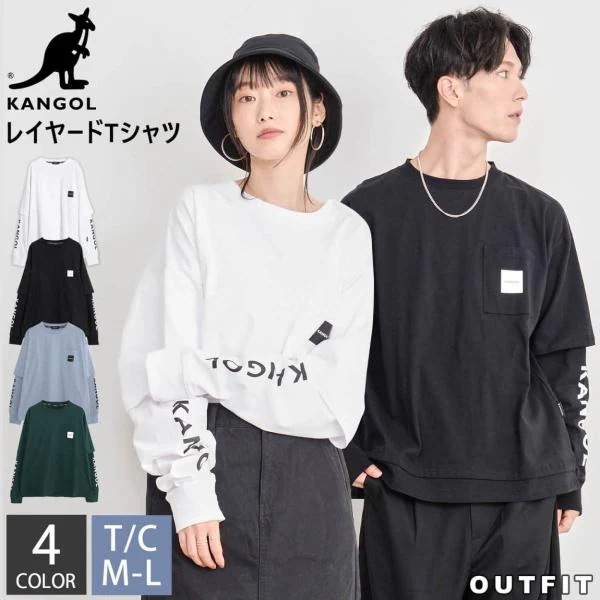 新色登場 カンゴール KANGL ロンT メンズ レディース 長袖tシャツ 綿 レイヤード ゆったり 大きめ ストリート ブランド karlas
