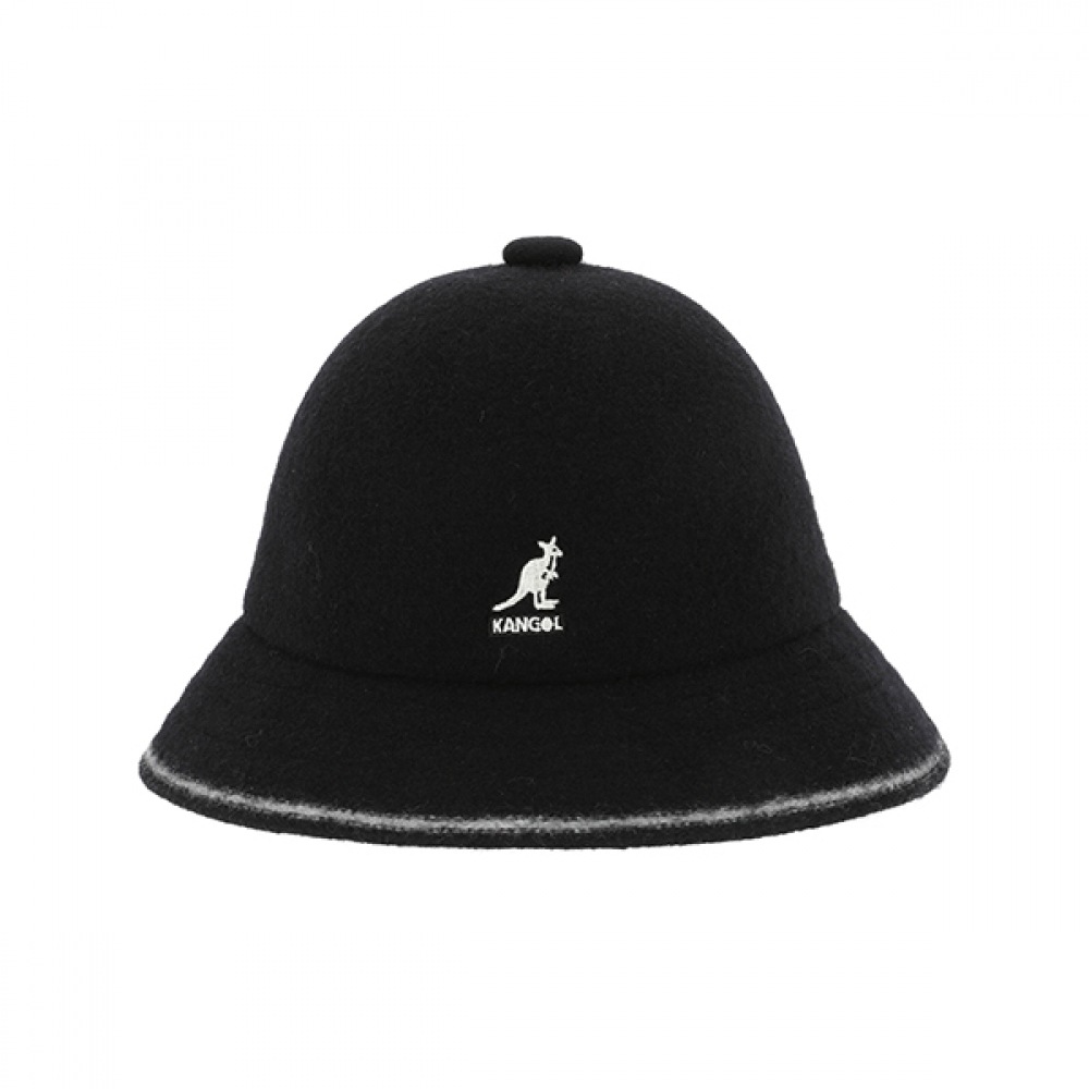 Kangol K3181ST ブラック/オフホワイトカジュアルストライプバケットハット