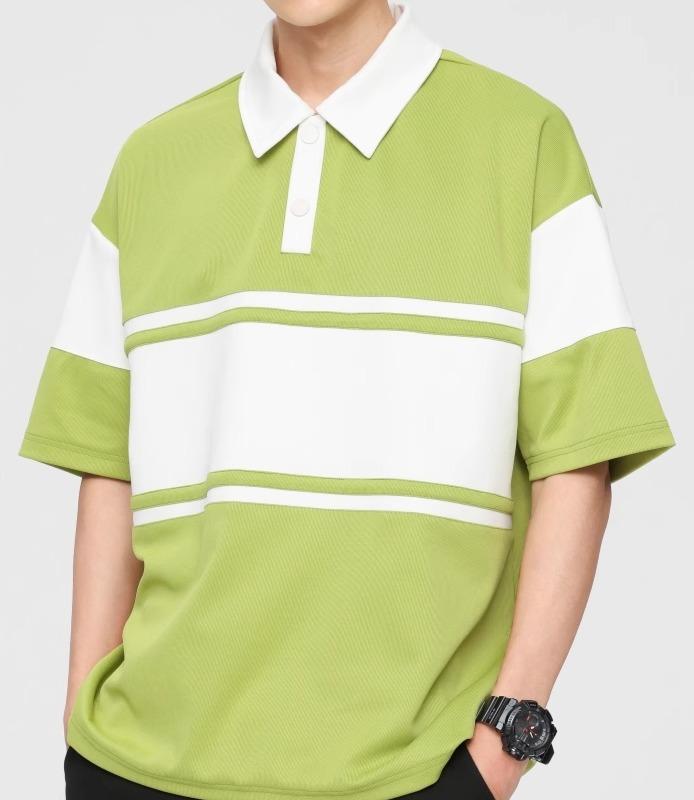 ポロシャツ メンズ レディース 夏 コントラスト ストライプ 半袖 ボーイズ シンプル 万能 レイヤリング シャツ 半袖 スポーツ ノーアイロン