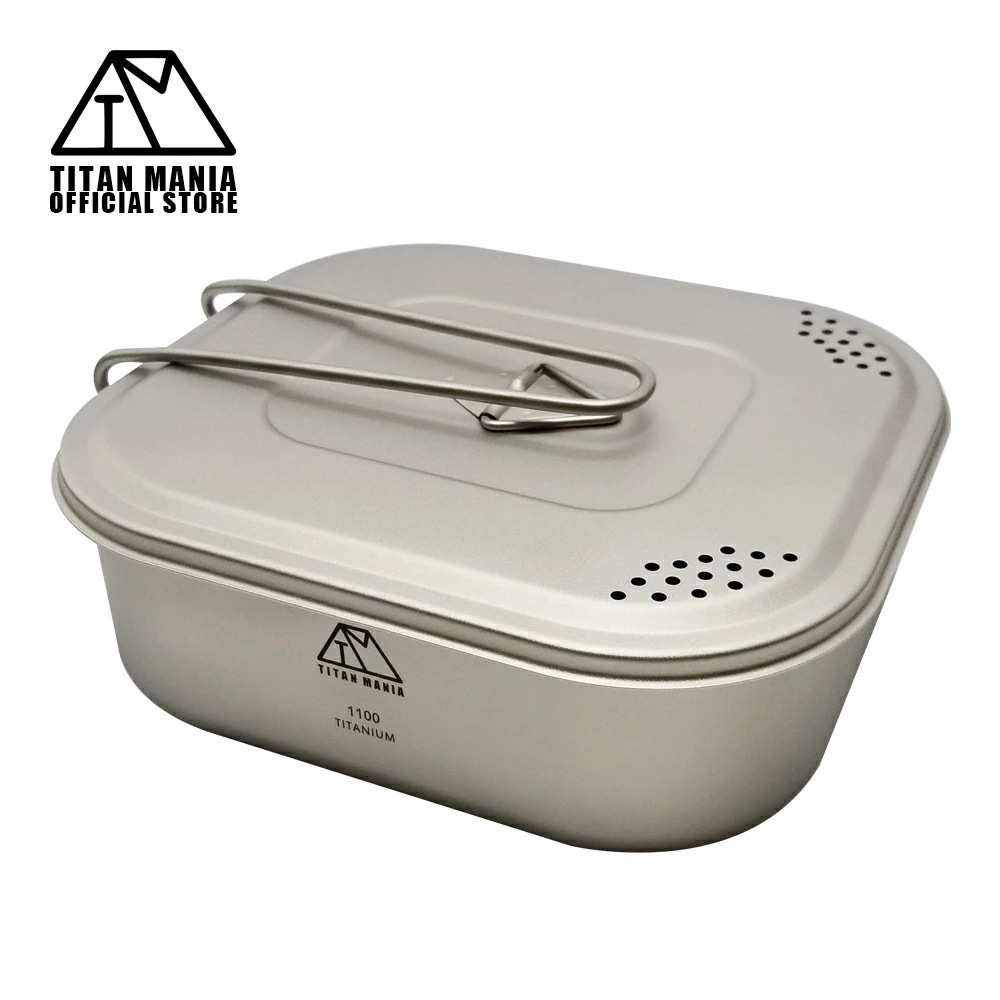 角形 ラーメン クッカー チタン製 1100ml 蓋付き 折りたたみハンドル付 超軽量 頑丈 直火 コンパクト 鍋 フライパン メスティン 調理器具 ソロキャン