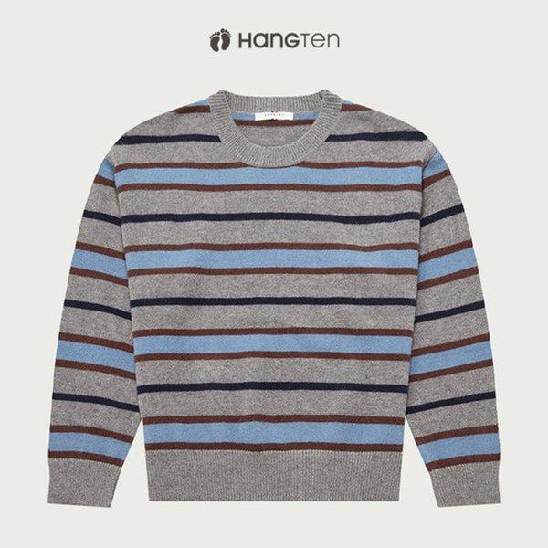 女性ラウンドネックマルチストライププルオーバー 10540-140-817-37E-SH