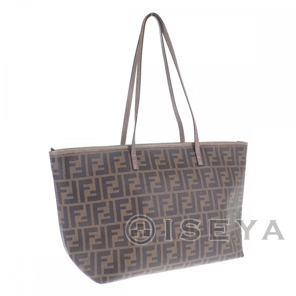 【ABランク】 ズッカ柄 ショッピングロールバッグ トートバッグ PVC ブラウン レディース【ISEYA】