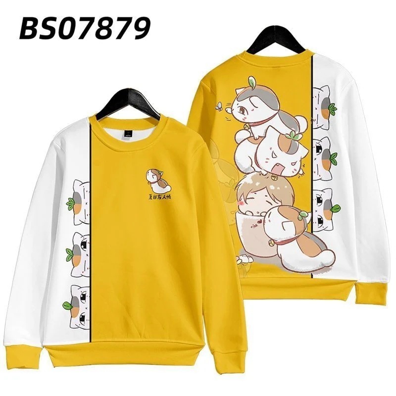 夏目友人帳 ジャケット 猫先生 フード付きスウェットシャツ 服 レディース 秋