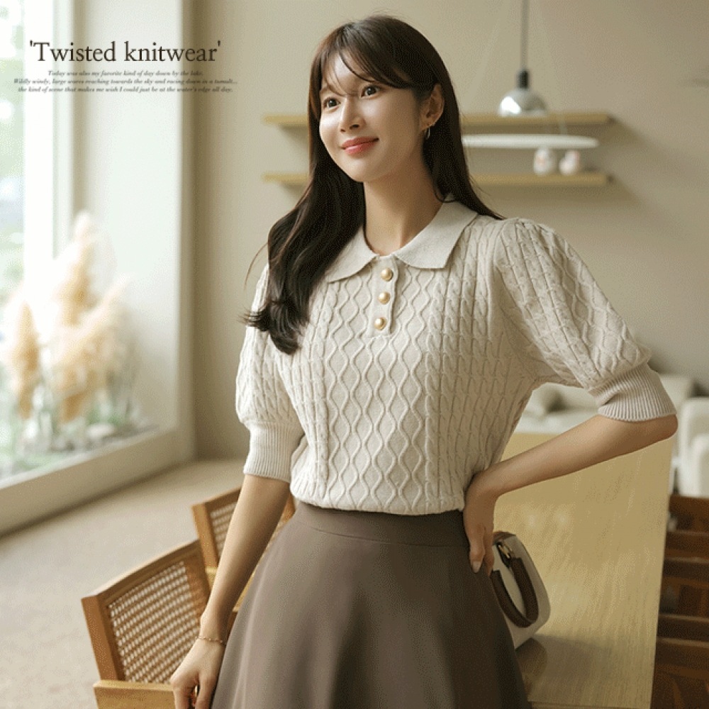 クリック＆ファニーモノビスコースプレッツェルニット