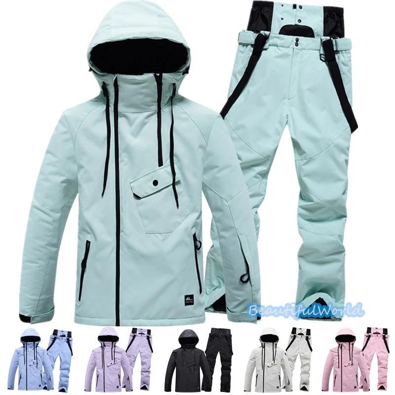 スノーボードウェア上下セットスキーウェアメンズレディースセットアップ男女兼用スノボウェアスノーボードジャケットパンツ撥水防風保温雪遊び暖かいH31