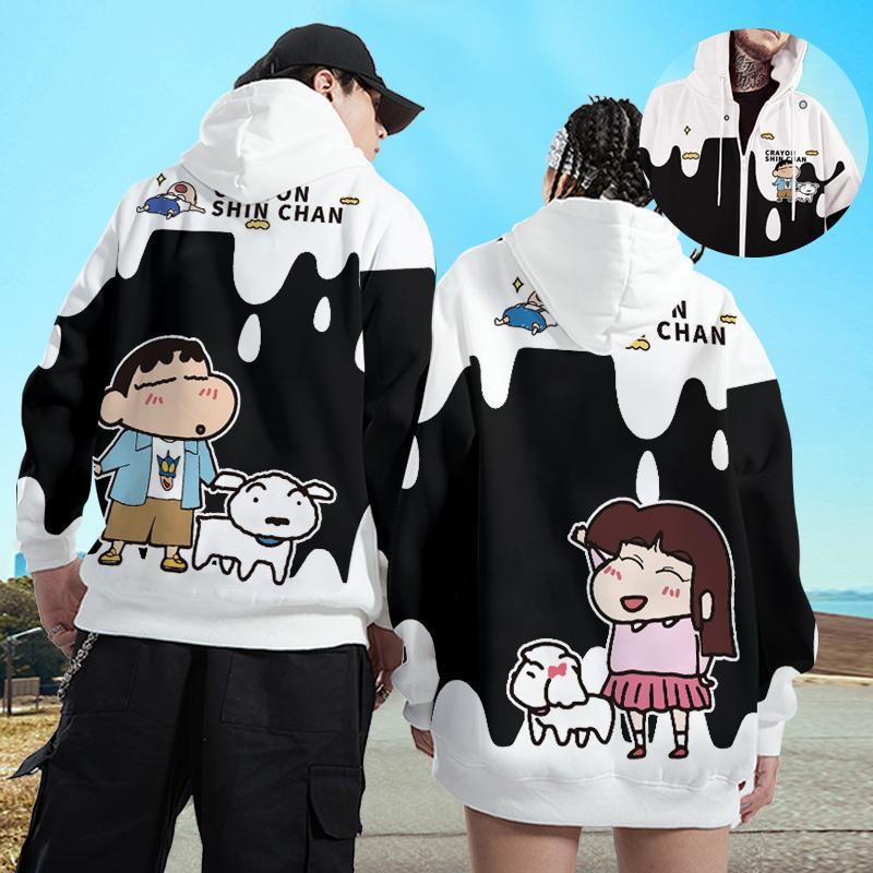 漫画のカップル服クレヨンしんちゃんのコート男女秋冬は新型カジュアルカーディガンのスポーツ上着を考えています